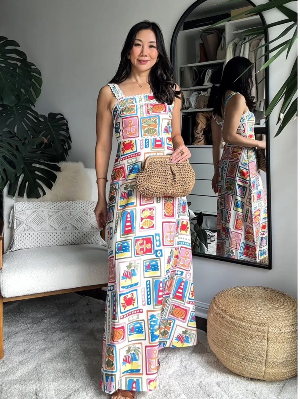 Commense Graffiti Print Sleeveless Long Dress Size Large NWT